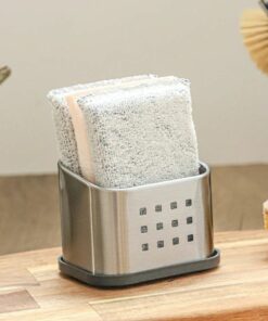 Stainless Steel Dishwashing Rack – Kitchen Sink Storage for Sponges, Cloths & Scrubbers