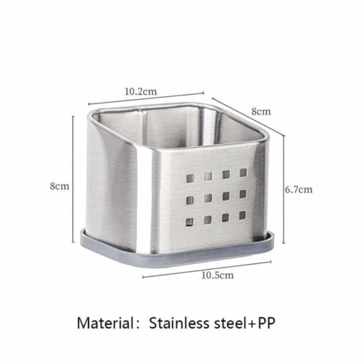Stainless Steel Dishwashing Rack – Kitchen Sink Storage for Sponges, Cloths & Scrubbers