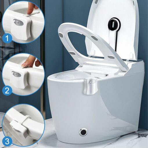 Toilet Rim LED Light – Motion Sensor 8-Color Night Light for Bathroom