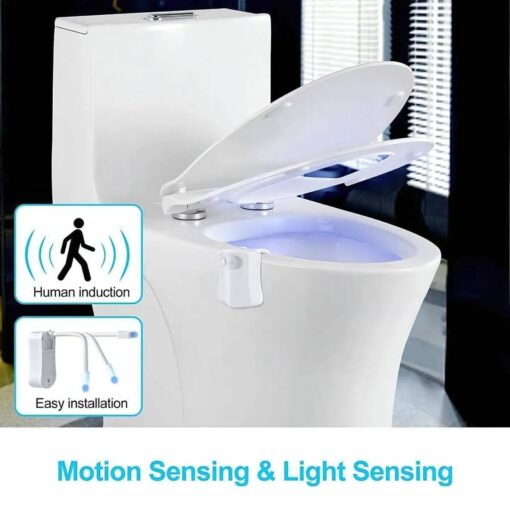 Toilet Rim LED Light – Motion Sensor 8-Color Night Light for Bathroom