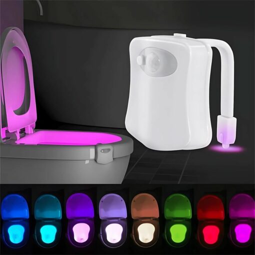 Toilet Rim LED Light – Motion Sensor 8-Color Night Light for Bathroom