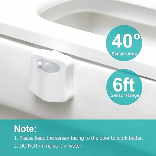 Toilet Rim LED Light – Motion Sensor 8-Color Night Light for Bathroom
