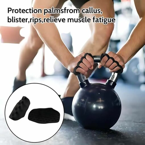 Weight Lifting Grips for Men & Women – Anti-Slip Rubber Gym Pads for Deadlifts, Dumbbells, Pull-Ups & Workout Training – Black