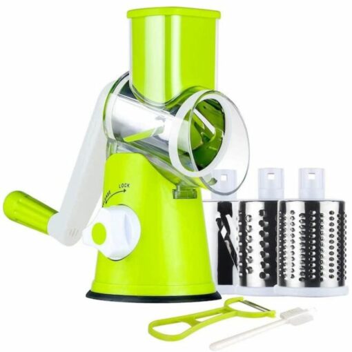 3 Blade Rotary Vegetable Slicer – Multifunction Manual Grater