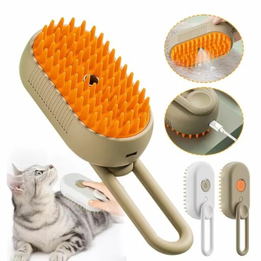 3-in-1 Pet Grooming Brush – Steam, Massage & Loose Hair Removal Without Shaving