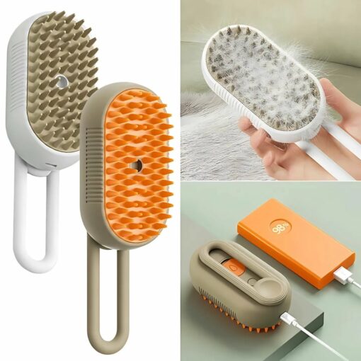 3-in-1 Pet Grooming Brush – Steam, Massage & Loose Hair Removal Without Shaving