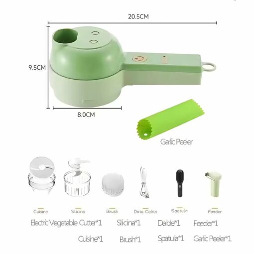 4-in-1 Electric Wireless Chopper – For Fruit, Veggies, Meat & Kitchen Use