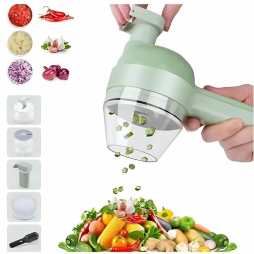 4-in-1 Electric Wireless Chopper – For Fruit, Veggies, Meat & Kitchen Use