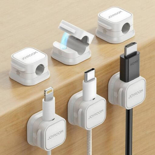 6-Pack Magnetic Cable Clips – JOYROOM Adjustable Cord Holders for Home & Car