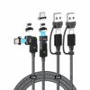 60W Magnetic 4-in-1 Cable – 180° Fast PD for USB-C/iPhone/MacBook/S23 – USB+typec rotating fast charging cable + [Apple magnetic head] – PD60W fast charging / support data transmission]