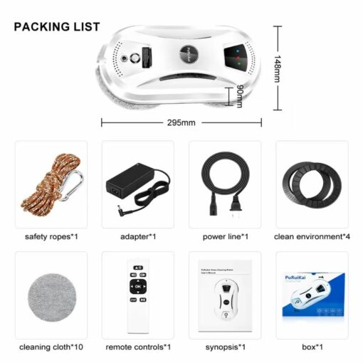 Window Cleaning Robot – Ultra-Thin Electric Glass Cleaner w/ Remote