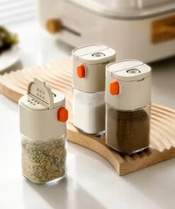 Adjustable 0.5g Spice Dispenser – Glass Seasoning Jar with Lid