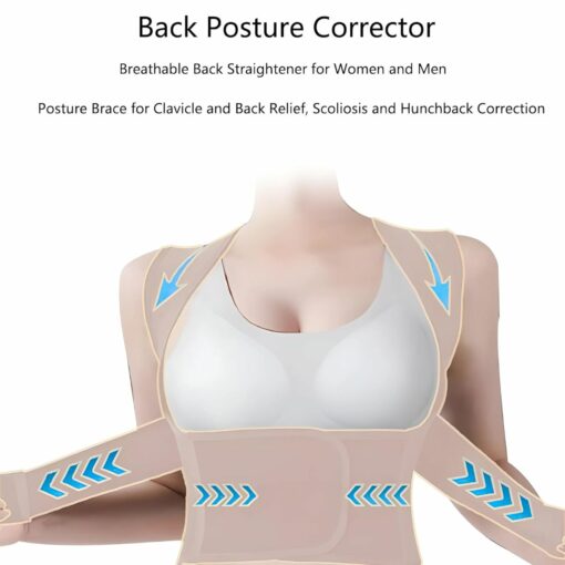 Adjustable Posture Corrector Back Brace for Men and Women – Shoulder Support, Full Back Alignment, and Pain Relief