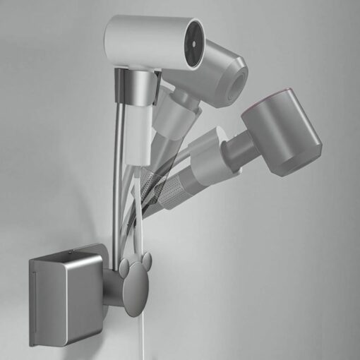 Adjustable Wall-Mount Hair Dryer Holder – Hands-Free, No-Drill Storage Rack
