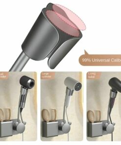 Adjustable Wall-Mount Hair Dryer Holder – Hands-Free, No-Drill Storage Rack