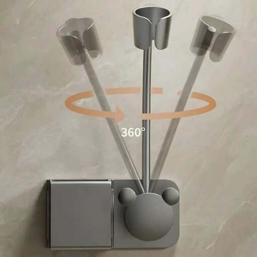 Adjustable Wall-Mount Hair Dryer Holder – Hands-Free, No-Drill Storage Rack