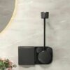 Adjustable Wall-Mount Hair Dryer Holder – Hands-Free, No-Drill Storage Rack