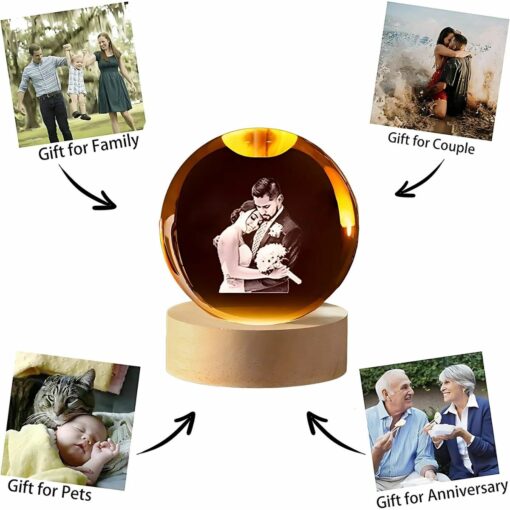 Custom Crystal Photo LED Glow – Cherished Gift for Weddings, Families, and Timeless Memories