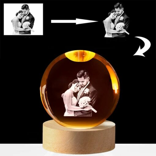Custom Crystal Photo LED Glow – Cherished Gift for Weddings, Families, and Timeless Memories