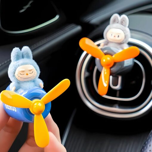 Cute Cartoon Car Vent Freshener – Propeller Clip with Plush Doll