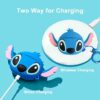 Cute Stitch Long Ears AirPods Case – Kawaii Silicone Cover with Key Ring for AirPods 1 2 3 4 Pro Pro 2