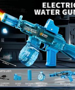 Electric Water Gun AK-Style – Flame Effect, LED Lights, Outdoor Summer Toy