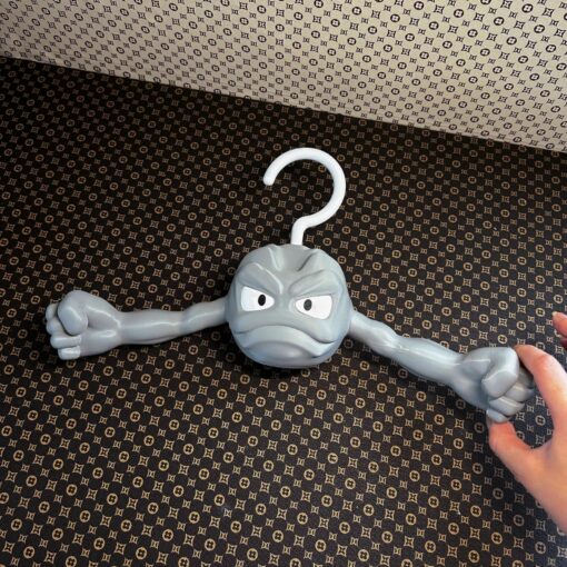 Geodude Pokemon Hanger – Funny & Creative 3D Wall Hook with Extended Arms for Coats, Bags & Room Decor