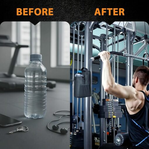 Magnetic Gym Bottle Holder – Pouch with Phone Pocket & Strap