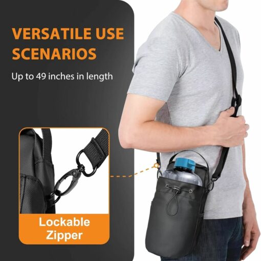 Magnetic Gym Bottle Holder – Pouch with Phone Pocket & Strap