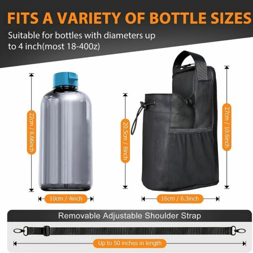 Magnetic Gym Bottle Holder – Pouch with Phone Pocket & Strap