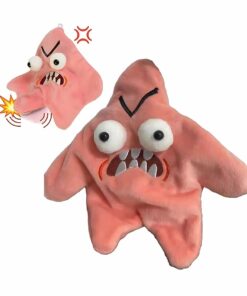Moving Angry Starfish Plush Keychain – Funny Bag Charm for Backpacks & Purses