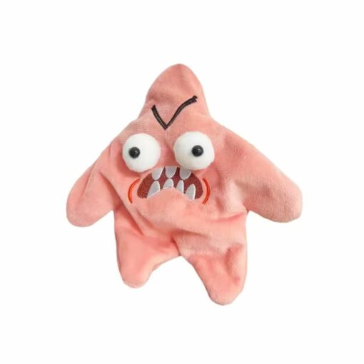 Moving Angry Starfish Plush Keychain – Funny Bag Charm for Backpacks & Purses