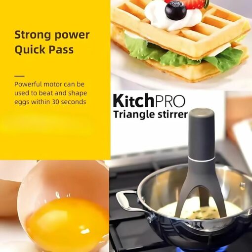 Multifunction Triangle Egg Beater – Electric Food Mixer & Sauce Stirrer for Pans and Cooking
