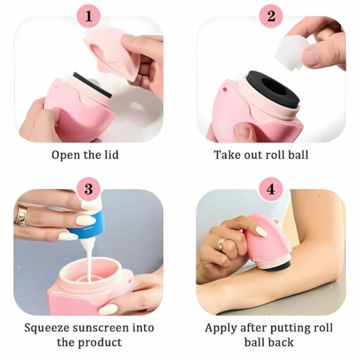 Oval Silicone Sunscreen Applicator – Refillable Bottle for Travel, Camping