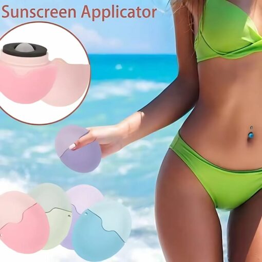 Oval Silicone Sunscreen Applicator – Refillable Bottle for Travel, Camping