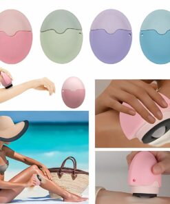 Oval Silicone Sunscreen Applicator – Refillable Bottle for Travel, Camping