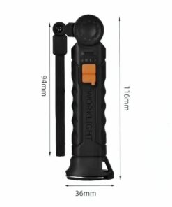 Portable COB LED Work Light – Magnetic Rechargeable Flashlight with Hook, 4 Modes, 360° Folding Design