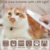 Portable LED Pet Trimmer – For Paws, Face & Ears, Quiet Rechargeable Clipper