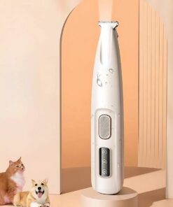 Portable LED Pet Trimmer – For Paws, Face & Ears, Quiet Rechargeable Clipper