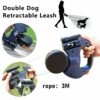 Retractable Dual Dog Leash with LED, 360° No Tangle – 3M Reflective, Dual Brakes for Each Dog