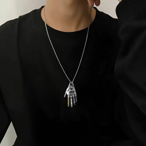 Robot Hand Pendant – Movable Bionic Finger Jewelry for Men & Women