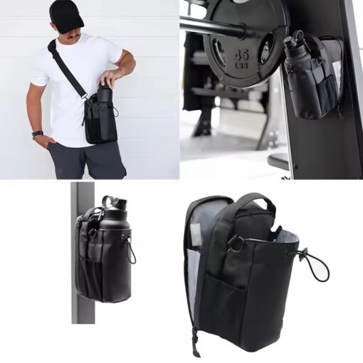 Magnetic Gym Bottle Holder – Pouch with Phone Pocket & Strap