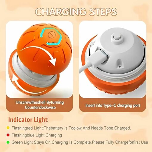 Smart Electronic Bouncing Ball Toy for Pets – USB Rechargeable, Interactive Play