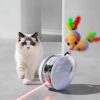 Smart Rolling Cat Toy Ball – Rechargeable, LED, Feather Tail Motion