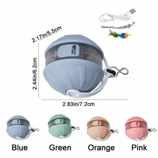 Smart Rolling Cat Toy Ball – Rechargeable, LED, Feather Tail Motion