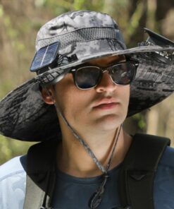 Solar Powered Fan Hat with Dual Fans – UPF 50+ Wide Brim Cooling Sun Hat for Men & Women
