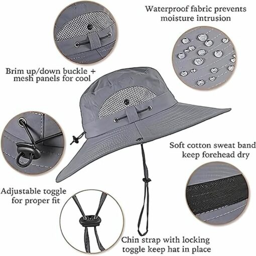 Solar Powered Fan Hat with Dual Fans – UPF 50+ Wide Brim Cooling Sun Hat for Men & Women