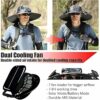 Solar Powered Fan Hat with Dual Fans – UPF 50+ Wide Brim Cooling Sun Hat for Men & Women