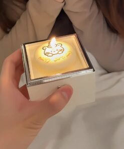 Surprise Rotating Ring Box with Bear Candle Cake – Birthday & Proposal Gift for Women