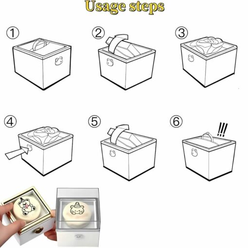 Surprise Rotating Ring Box with Bear Candle Cake – Birthday & Proposal Gift for Women